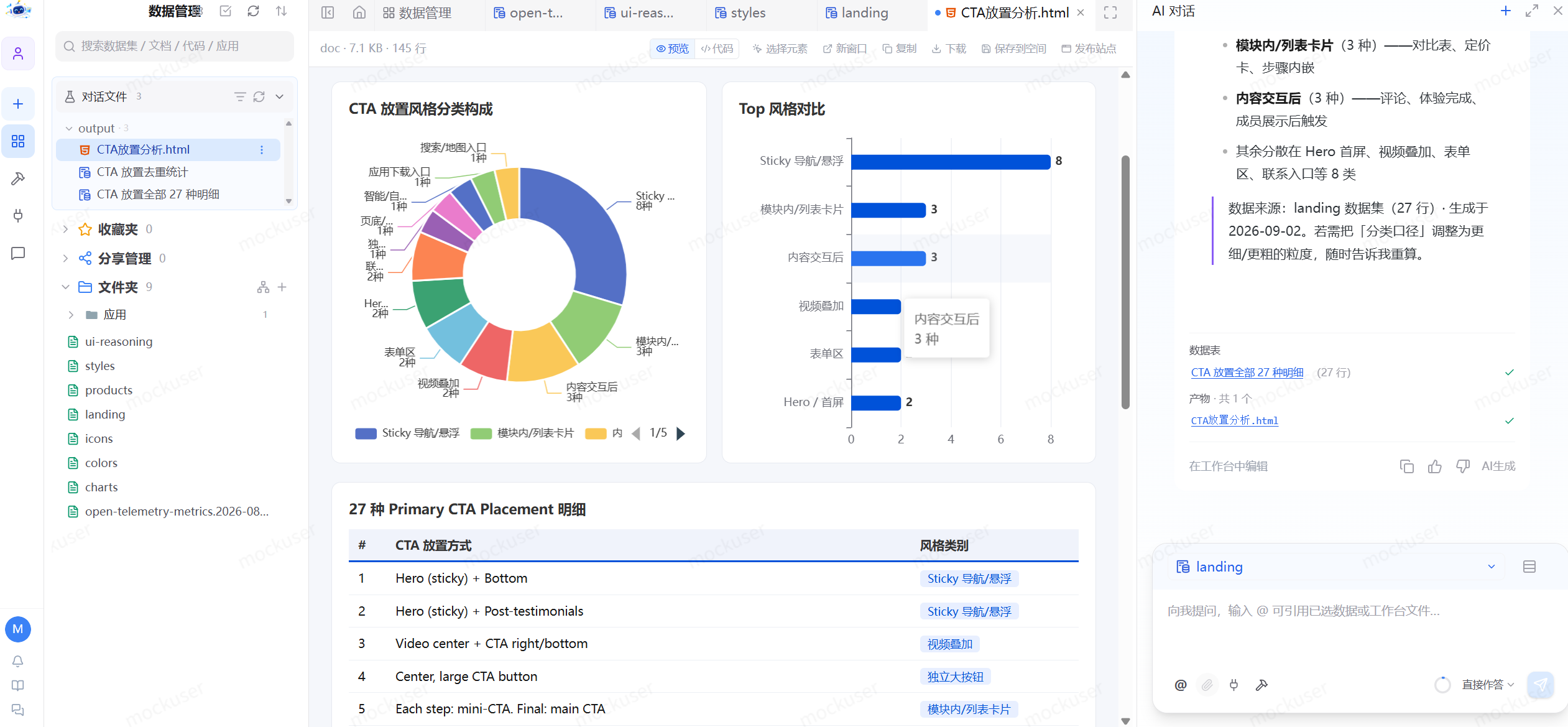 一粒云 KOS AI 数据分析与图表工作台真实界面